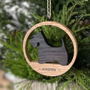 Personalised Scottie Dog Christmas Bauble